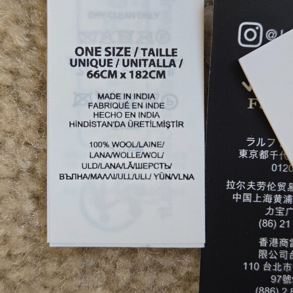 NWT Ralph Lauren Wool Lightweight Scarf Equestrian - Picture 8 of 9